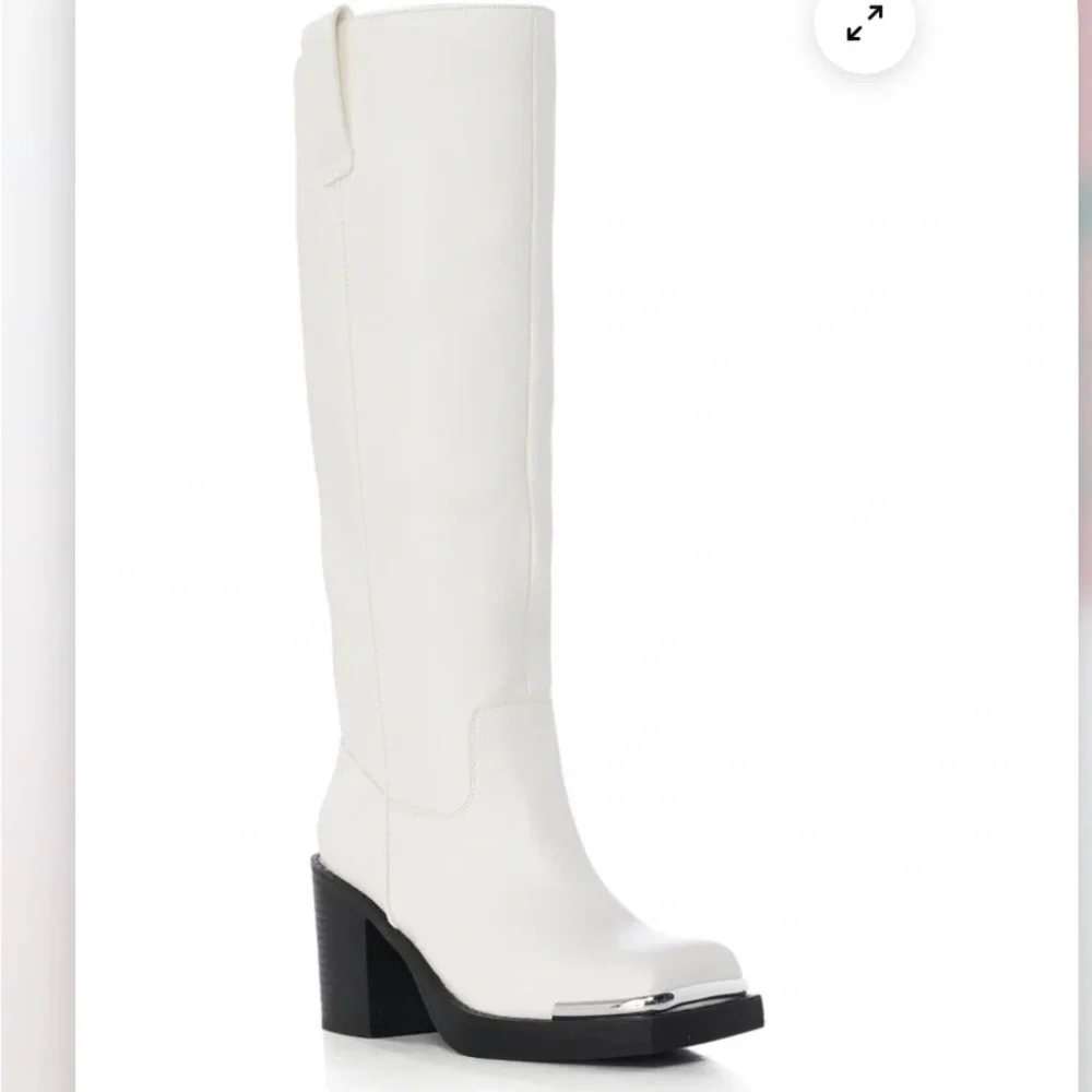 Elegant white Over the Knee Boots size 6